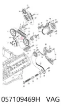 Amortecedor de cadeia do mecanismo de distribuição de gás, superior Audi Q7 4LB