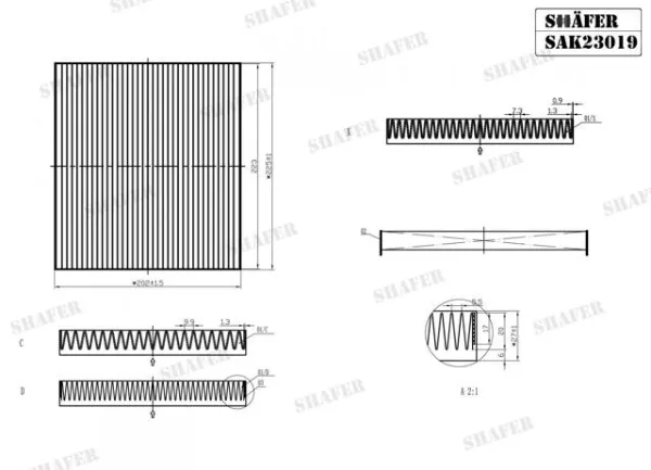 Filtro de salão SAK23019 Shafer