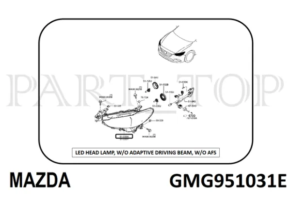 Luz direita GMG951031E Mazda