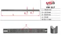 Veio (haste) da cremalheira da direção Volkswagen Crafter 2E, 2EA, 2EB, 2ED, 2EH, 2EX