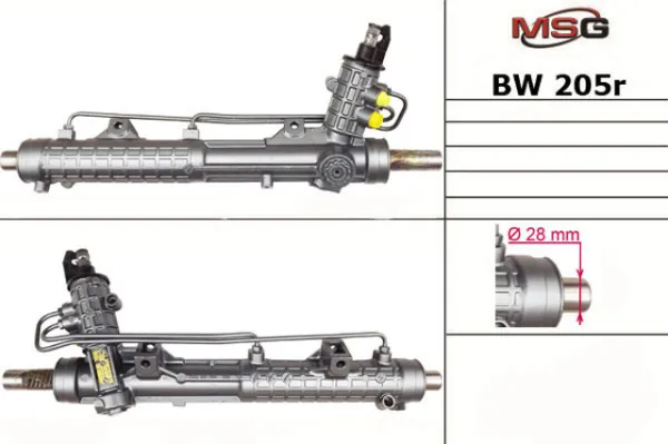 Cremalheira da direção BW205R MSG Rebuilding