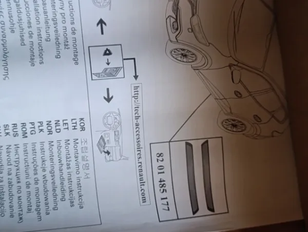 Placa sobreposta interna de acesso na porta dianteira, kit 8201726303 Renault (RVI)