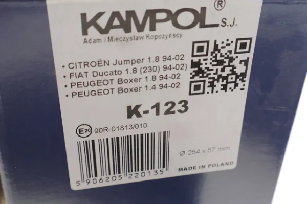Sapatas do freio traseiras de tambor K123 Kampol