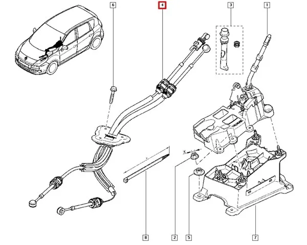 Cabo de mudança duplo para Renault Scenic GRAND III JZ0, JZ1