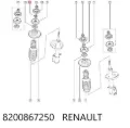 Bucha da haste de amortecedor dianteiro Renault Clio BB, CB