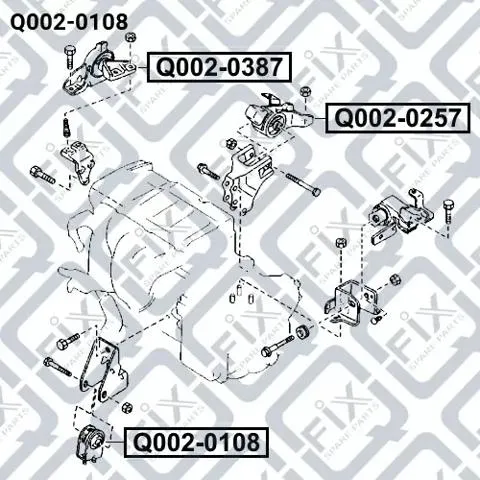 Coxim (suporte) dianteiro de motor Q0020108 Q-fix